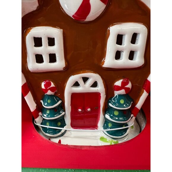 Lighted Christmas Gingerbread House Decor With Colorful Lights & Peppermint Acce - Picture 9 of 10